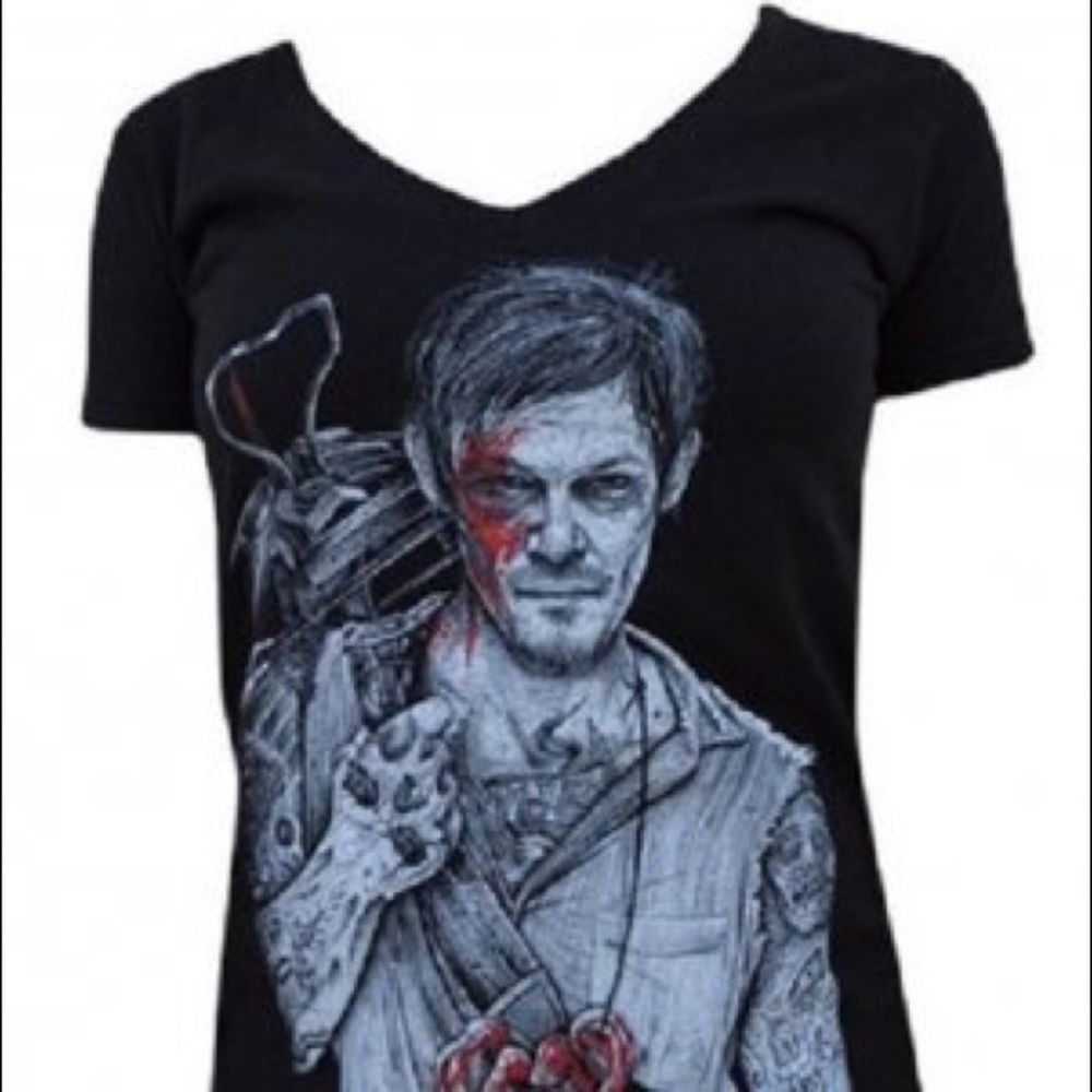 Daryl V Neck The Walking Dead Tee Shirt